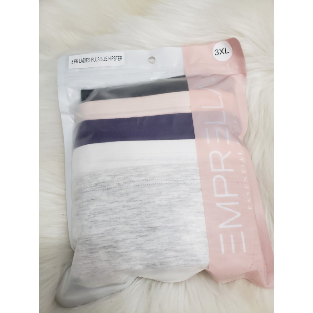 NEW 3XL PLUS SIZE EMPRELLA‎ 5 PACK HIPSTER underwear panties womens